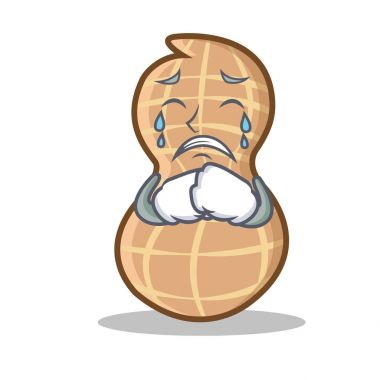 Fıstık karakter karikatür tarzı ağlıyor