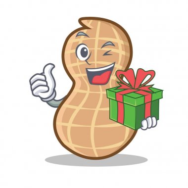 Hediye fıstık karakter karikatür tarzı ile
