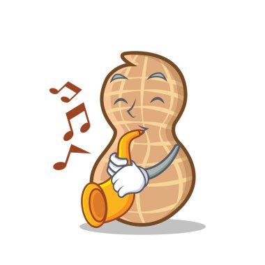Trompet fıstık karakter karikatür tarzı ile