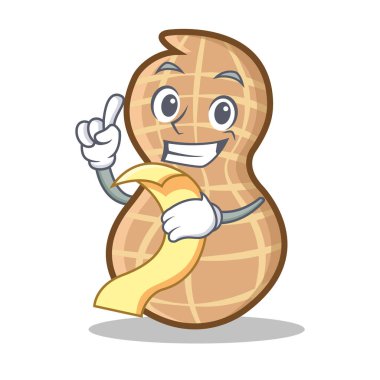 Menü fıstık karakter karikatür tarzı ile