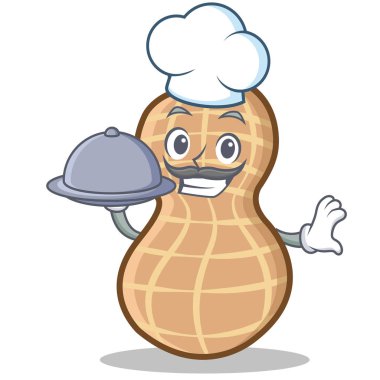 Şef gıda fıstık karakter karikatür tarzı ile
