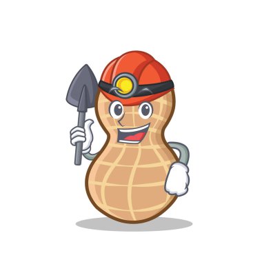 Madenci fıstık karakter karikatür tarzı