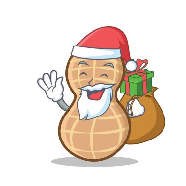 Noel Baba hediye fıstık karakter karikatür tarzı ile