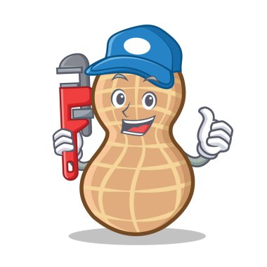 Tesisatçı fıstık karakter karikatür tarzı