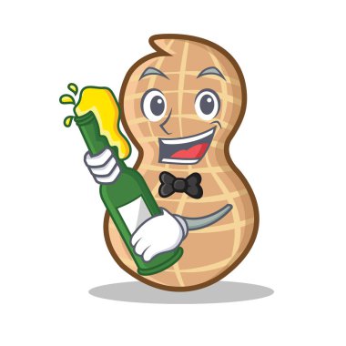 Bira fıstık karakter karikatür tarzı ile