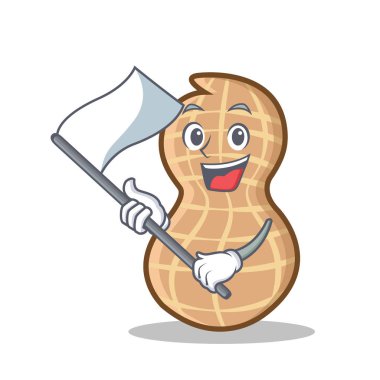 Bayrak fıstık karakter karikatür tarzı ile