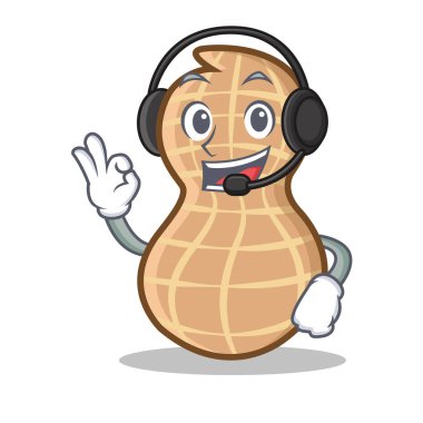 Kulaklık fıstık karakter karikatür tarzı ile