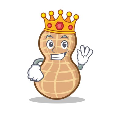 Kral fıstık karakter karikatür tarzı