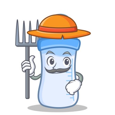 Çiftçi bebek şişe karakter karikatür