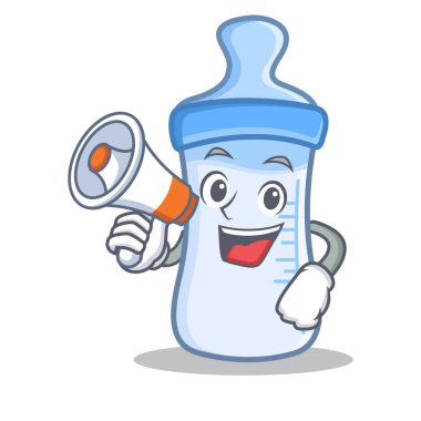Megafon bebek şişe karakter karikatür ile