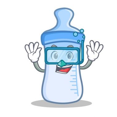 Dalış bebek şişe karakter karikatür