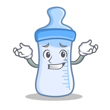 Sırıtan bebek şişe karakter karikatür
