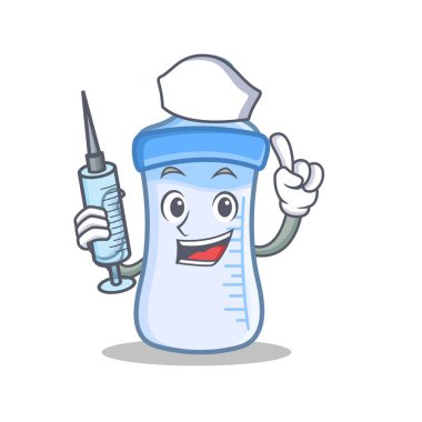 Hemşire bebek şişe karakter karikatür