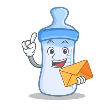 Zarf bebek şişe karakter karikatür ile