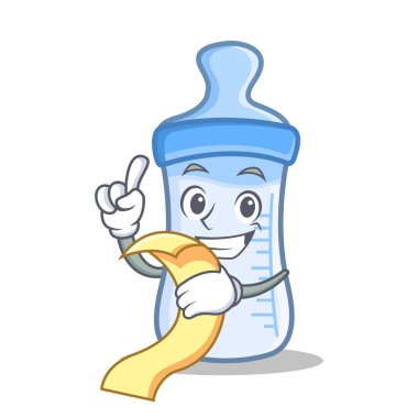 Menü bebek şişe karakter karikatür ile