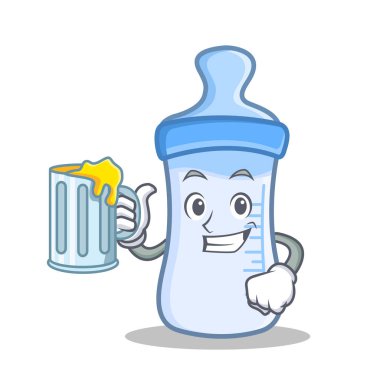 Suyu bebek şişe karakter karikatür ile