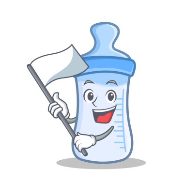 Bayrak bebek şişe karakter karikatür ile