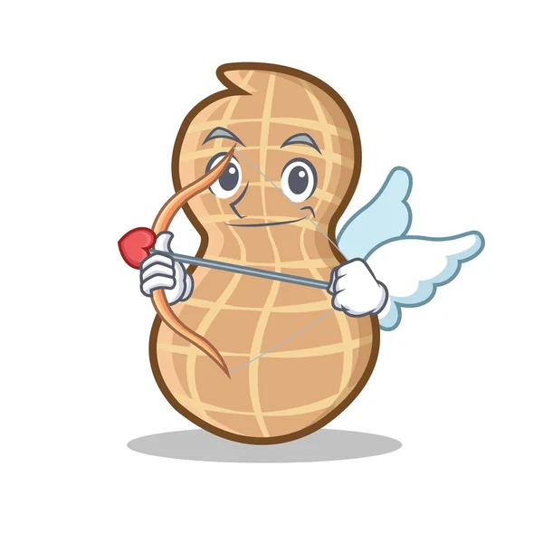 Gaya kartun karakter kacang Cupid - Stok Vektor