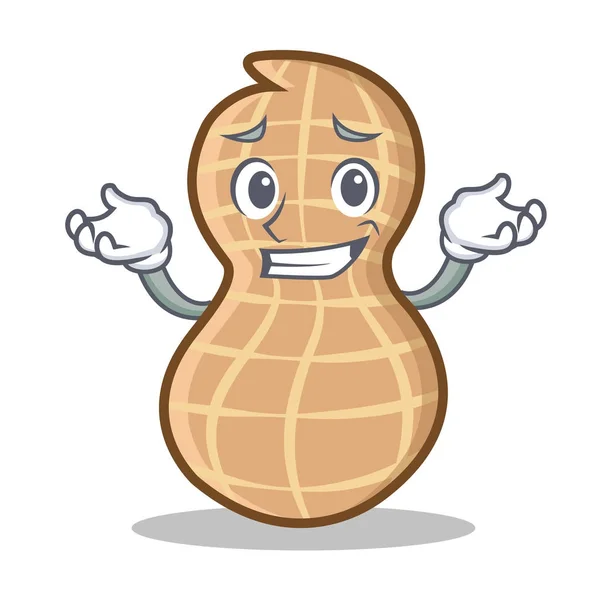 Grinsende Erdnuss-Figur im Cartoon-Stil — Stockvektor