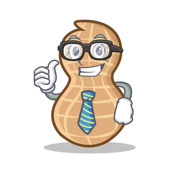 Gaya kartun karakter kacang peanut Businessman - Stok Vektor
