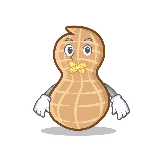 Silencioso personaje de cacahuete estilo de dibujos animados — Vector de stock