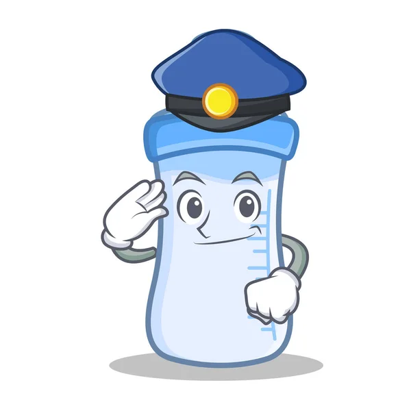 Polizei Babyflasche Charakter Cartoon — Stockvektor