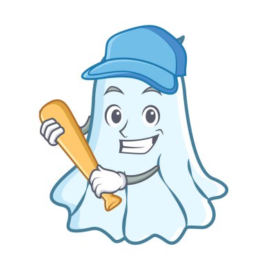 İskambil beyzbol sevimli hayalet karakter karikatür