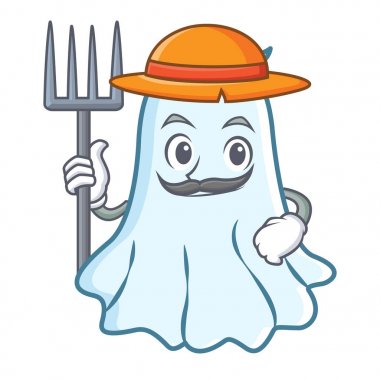 Çiftçi şirin hayalet karakter karikatür