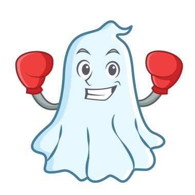 Sevimli hayalet karakter karikatür boks