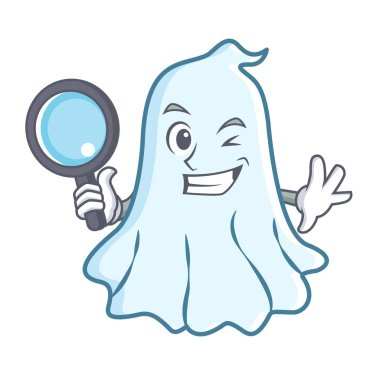 Dedektif sevimli hayalet karakter karikatür