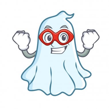 Süper kahraman sevimli hayalet karakter karikatür