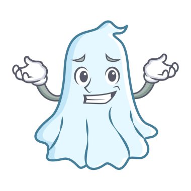 Sevimli hayalet karakter karikatür sırıtarak