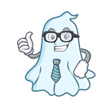 İşadamı sevimli hayalet karakter karikatür