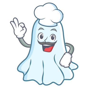 Şef sevimli hayalet karakter karikatür