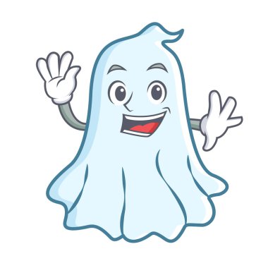 Sallama sevimli hayalet karakter karikatür