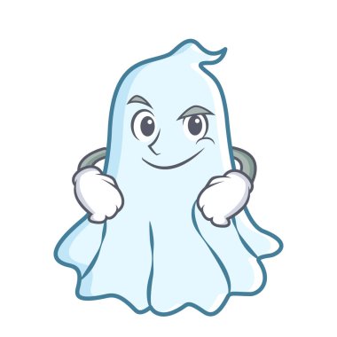 Smirking sevimli hayalet karakter karikatür