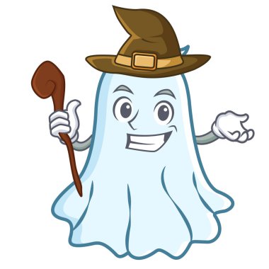 Cadı sevimli hayalet karakter karikatür