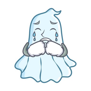 Sevimli hayalet karakter karikatür ağlıyor