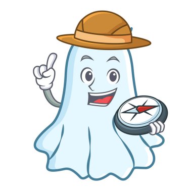 Explorer sevimli hayalet karakter karikatür