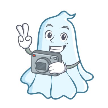 Fotoğraf sevimli hayalet karakter karikatür