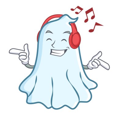 Dinleme müzik sevimli hayalet karakter karikatür