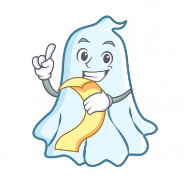 Menü sevimli hayalet karakter karikatür ile