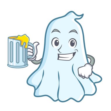 Suyu sevimli hayalet karakter karikatür ile