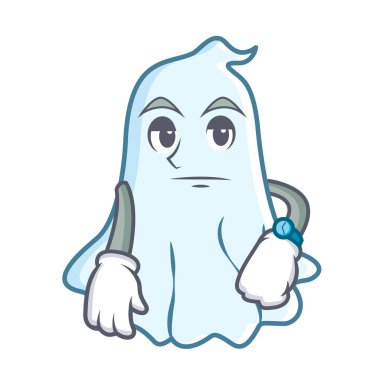 Sevimli hayalet karakter karikatür bekliyor