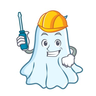 Otomotiv sevimli hayalet karakter karikatür