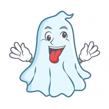 Deli sevimli hayalet karakter karikatür