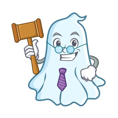 Yargıç sevimli hayalet karakter karikatür