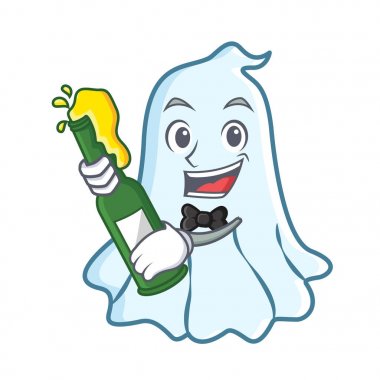 Bira sevimli hayalet karakter karikatür ile