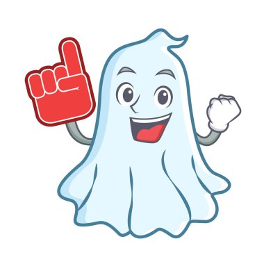 Köpük parmak sevimli hayalet karakter karikatür