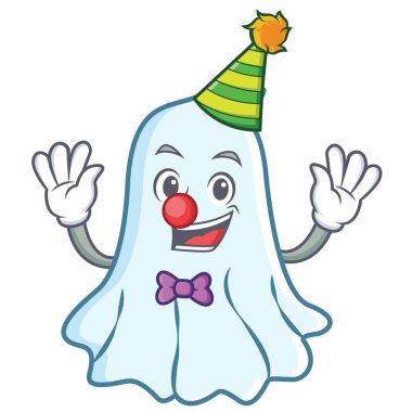 Palyaço sevimli hayalet karakter karikatür